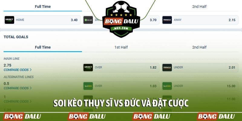 Soi kèo Thụy Sĩ vs Đức và đặt cược